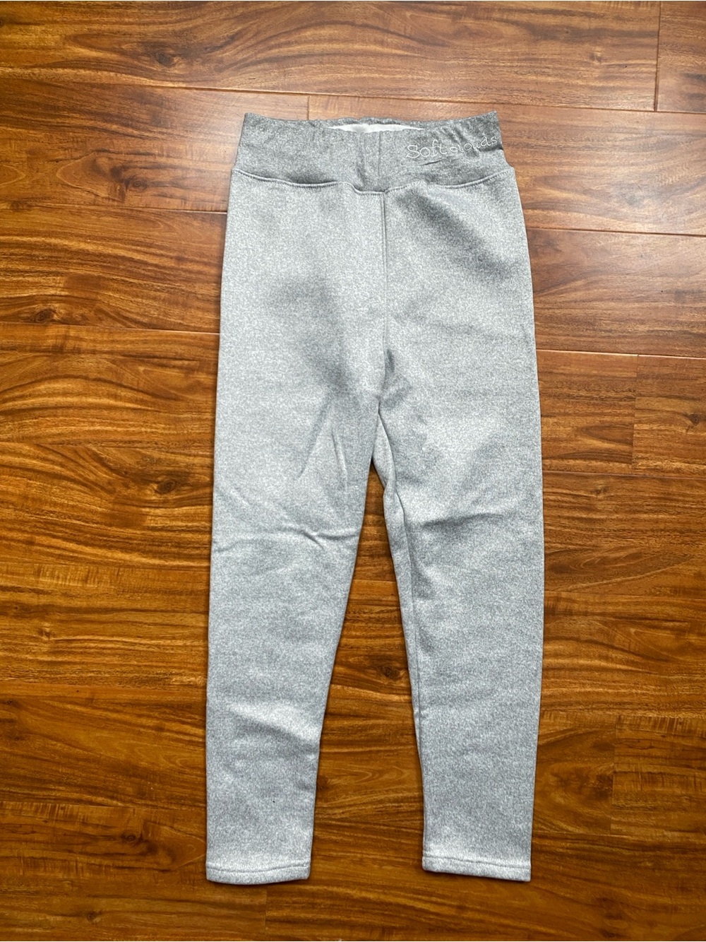Soft Clouds Juniors Gray Fleece Lined Leggings Size 2 Casual Loungewear Cozy